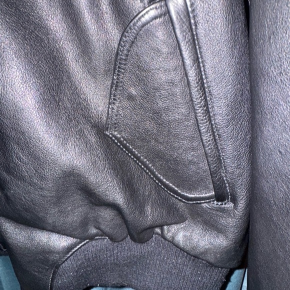 Planet Hollywood 100% Black Leather Varsity Style Jacket in EUC Size XXL - Picture 3 of 10